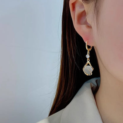 Boucles d'oreilles pendantes en strass et pierres précieuses artificielles