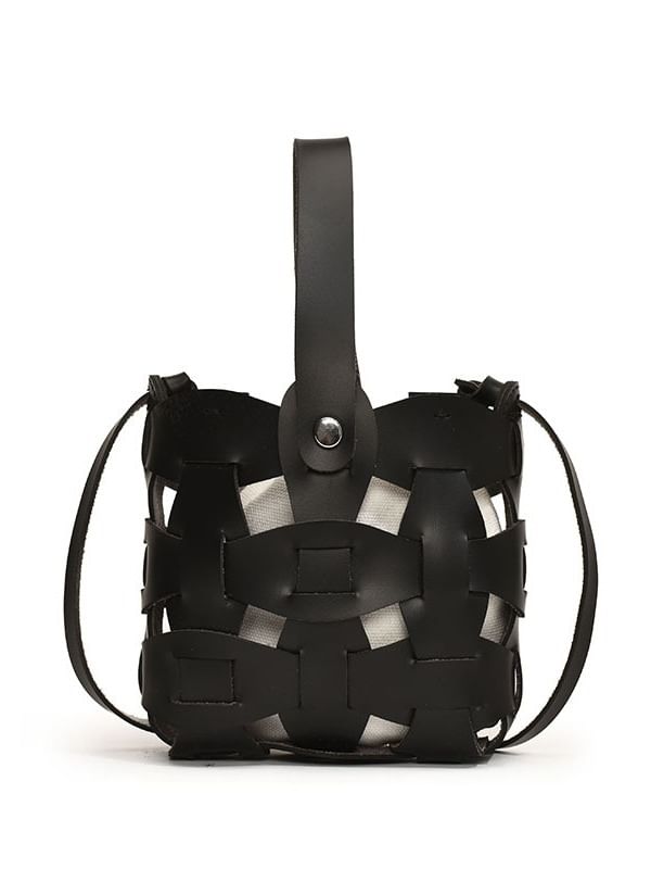 Cutout Faux Leather Crossbody Bag