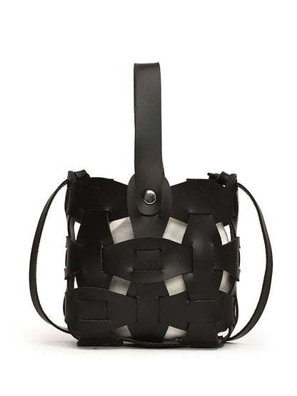 Cutout Faux Leather Crossbody Bag