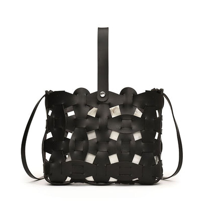 Cutout Faux Leather Crossbody Bag