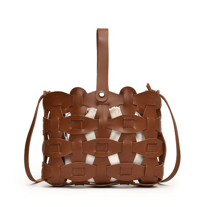 Cutout Faux Leather Crossbody Bag