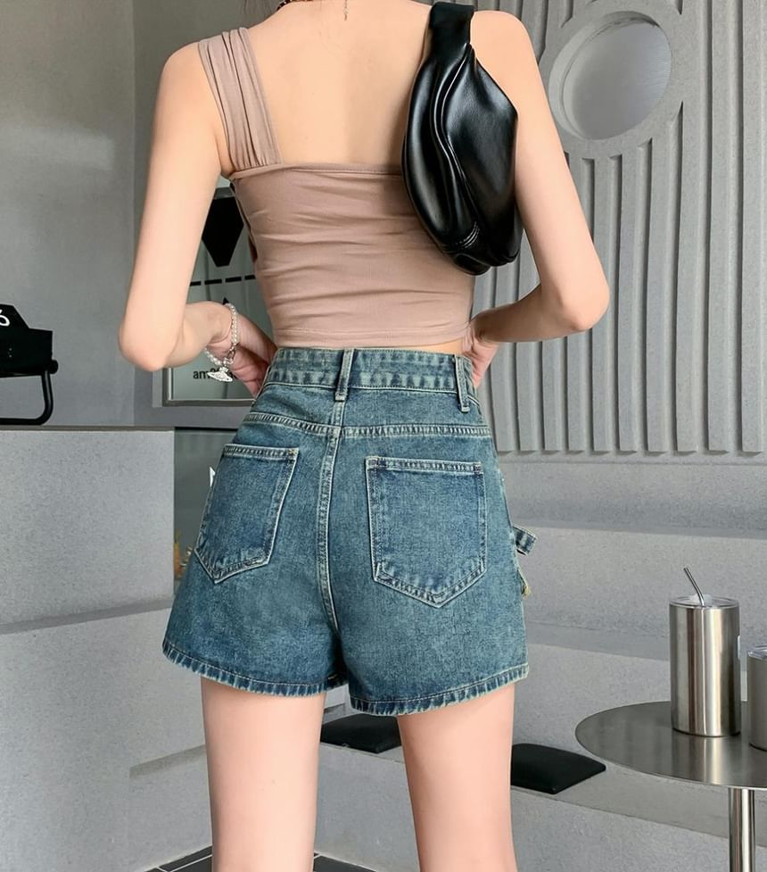 High Waist Bow Denim Shorts