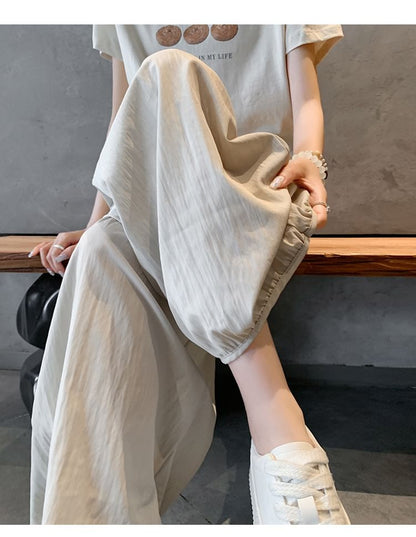 High Rise Plain Cropped Harem Pants