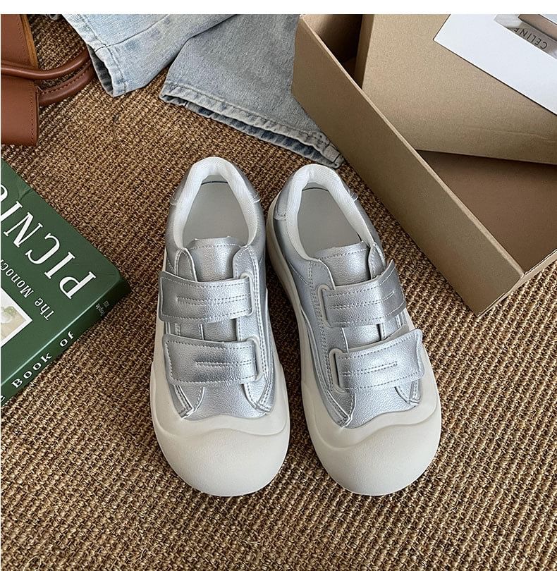 Adhesive Strap Platform Sneakers