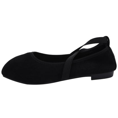 Square Toe Cross Strap Mary Jane Flats
