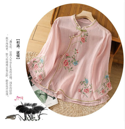 Flower Embroidered Blouse