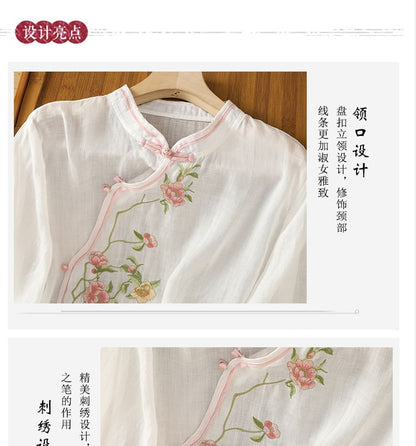 Flower Embroidered Blouse