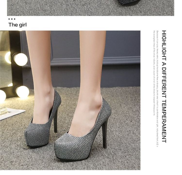 Platform Stiletto Heel Pumps