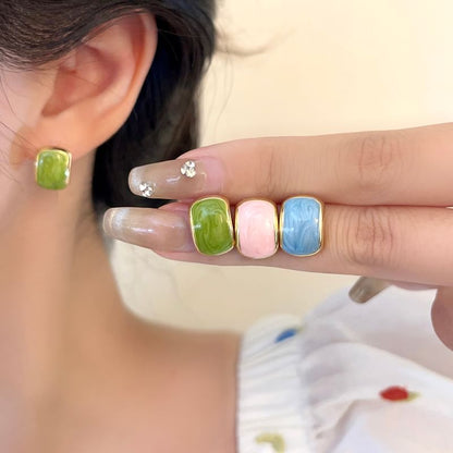 Glaze Alloy Stud Earring