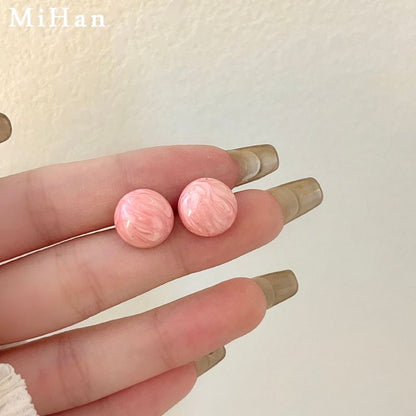 Glaze Bead Alloy Stud Earring