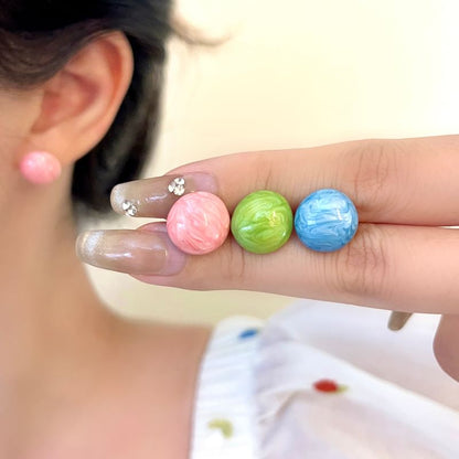 Glaze Bead Alloy Stud Earring