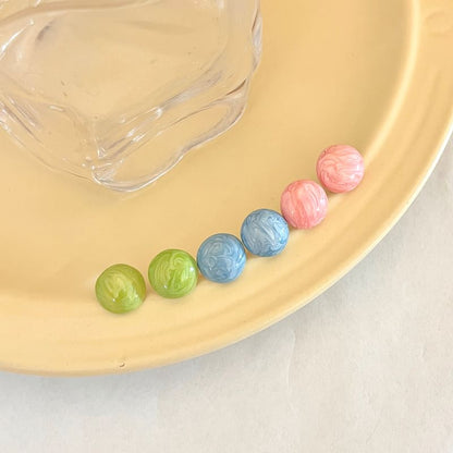 Glaze Bead Alloy Stud Earring