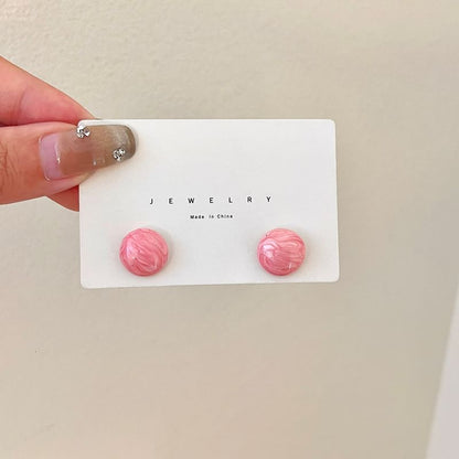 Glaze Bead Alloy Stud Earring