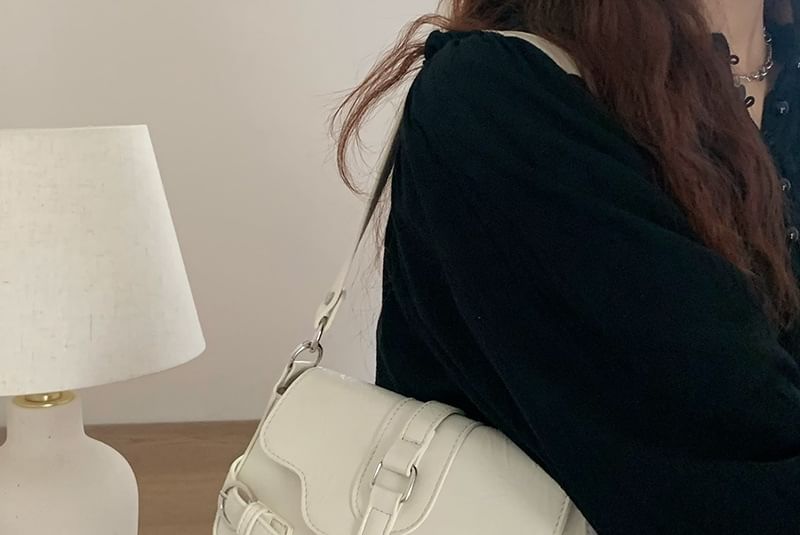 Flap Buckled Shoulder Bag