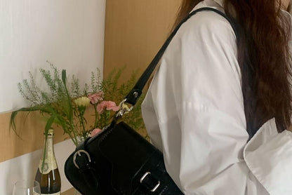 Flap Buckled Shoulder Bag