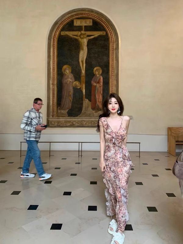 Sleeveless Floral Ruffle Maxi Sundress