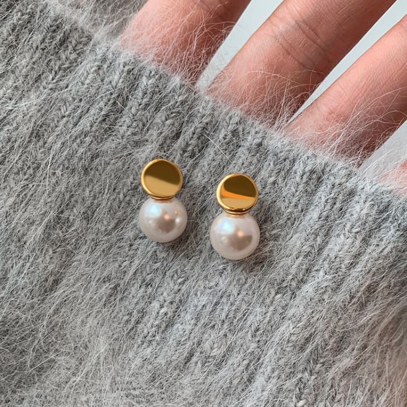 Faux Pearl Alloy Drop Earring