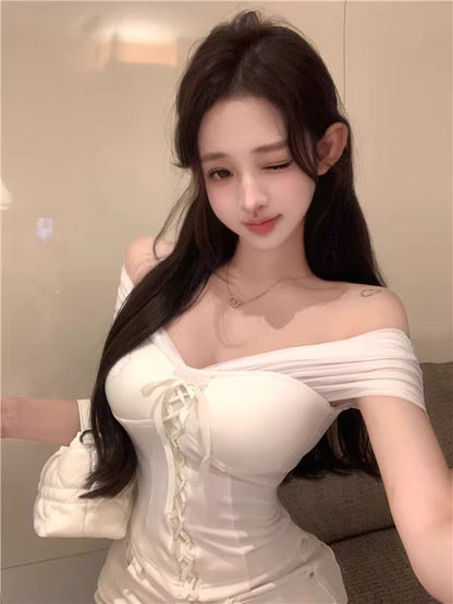 Off Shoulder Plain Crop Top