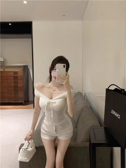 Off Shoulder Plain Crop Top