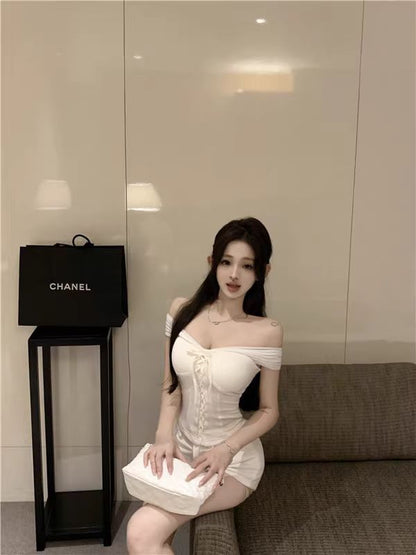 Off Shoulder Plain Crop Top