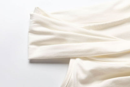 Floral Accent Slim Ruched Off-Shoulder Top Plain Short-Sleeve Crop Fit