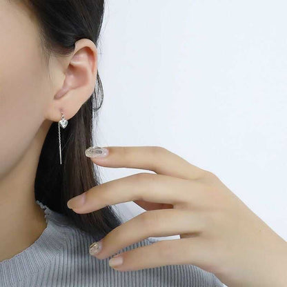 Ohrring aus Legierung mit Herz-Strass