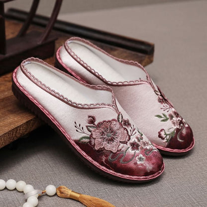 Embroidered Mules Textile