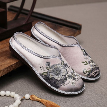 Embroidered Mules Textile