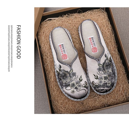 Embroidered Mules Textile