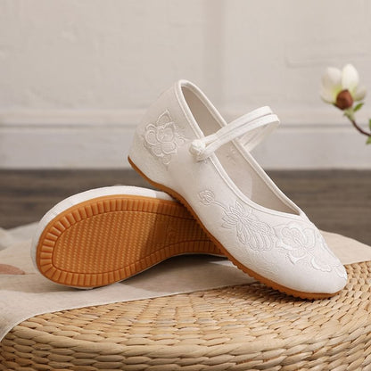 Plain Buttoned Frog Flats