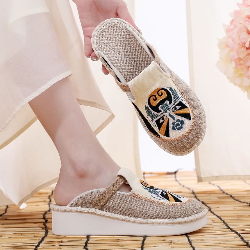 Mules Lace Embroidered