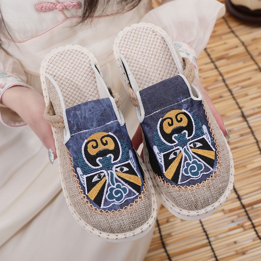 Mules Lace Embroidered