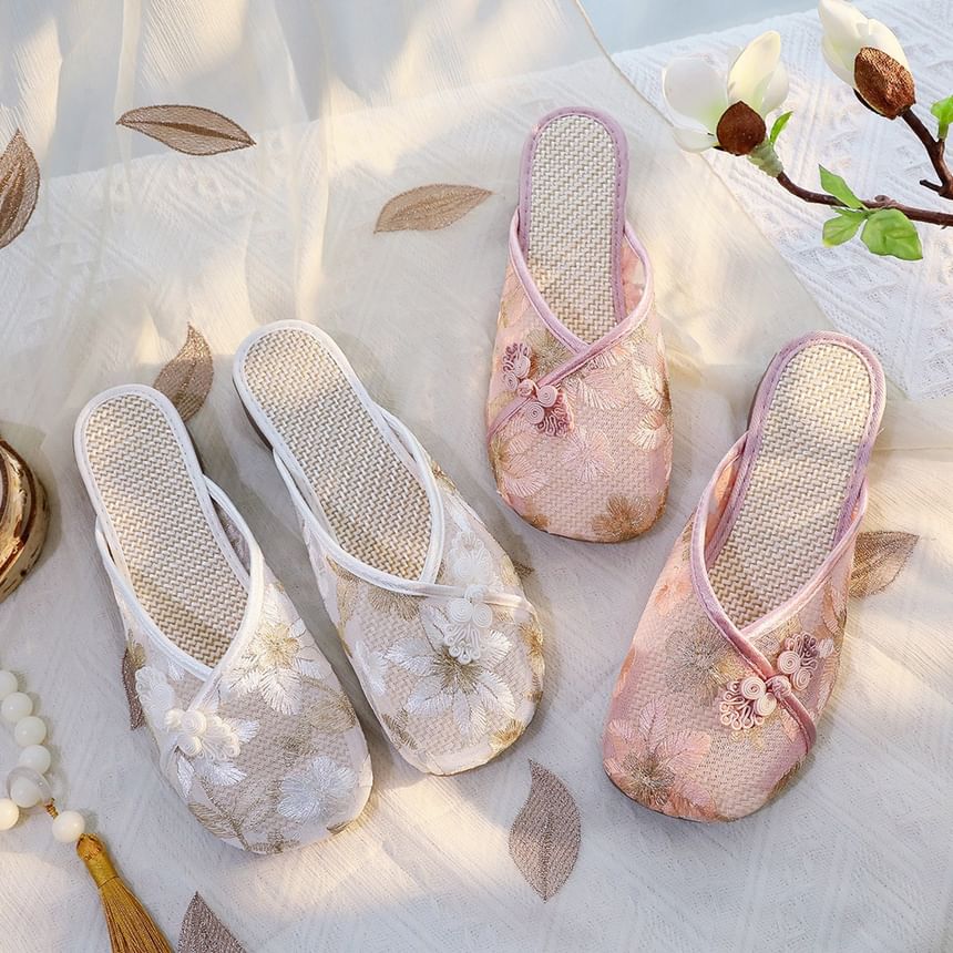 Floral Mules Lace