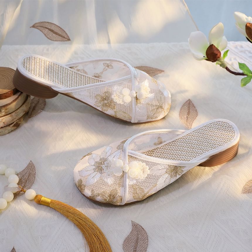 Floral Mules Lace