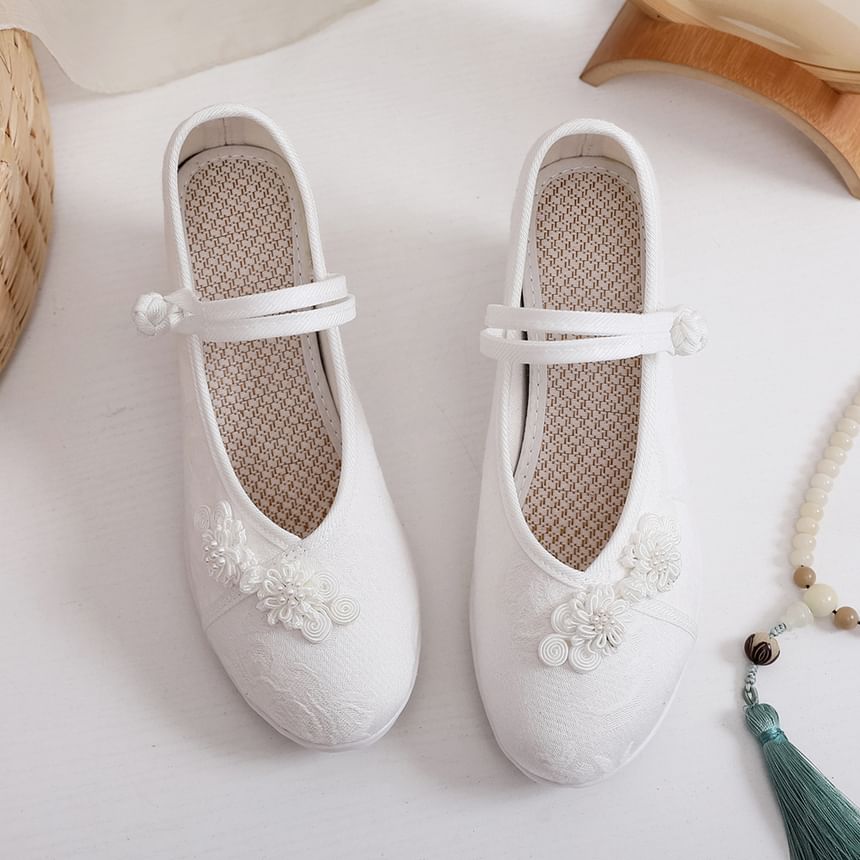 Hidden-Wedge Sandals Textile Floral