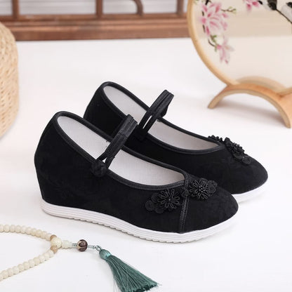 Hidden-Wedge Sandals Textile Floral