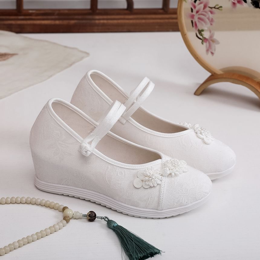 Hidden-Wedge Sandals Textile Floral