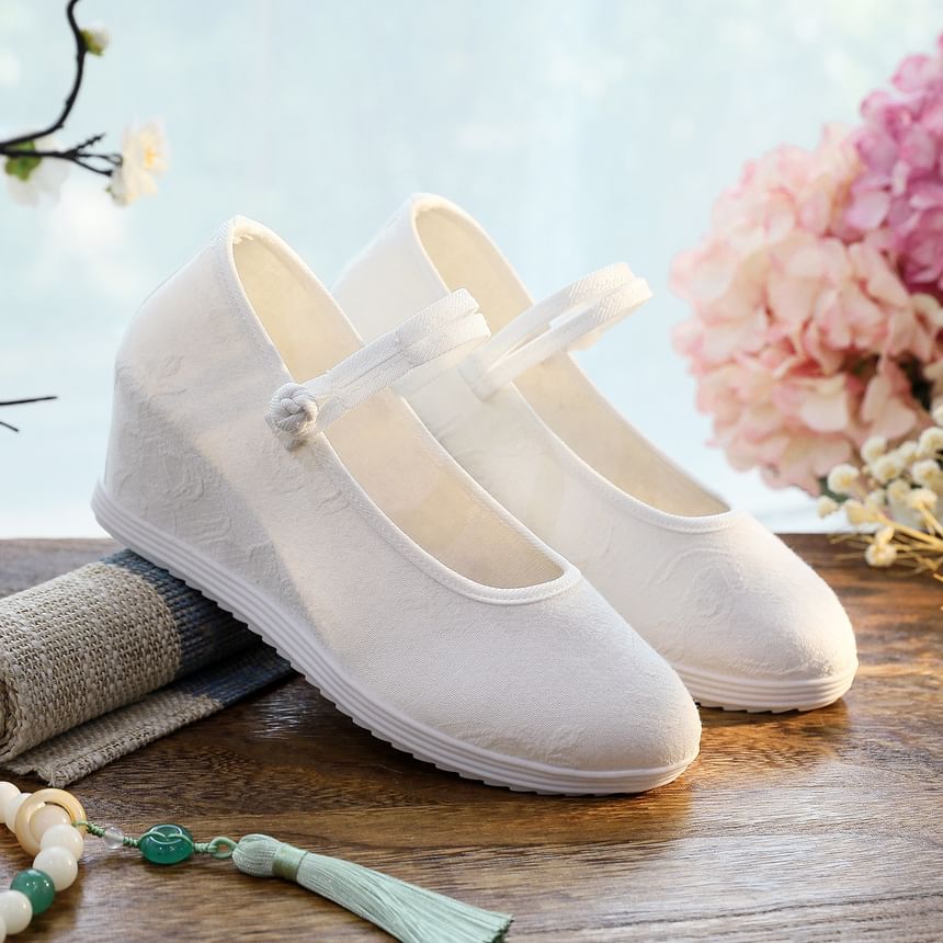 Hidden-Wedge Sandals Textile Floral