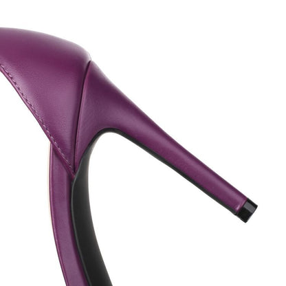T-Strap Pointed Toe High Heel Pumps With Bowknot Buckle