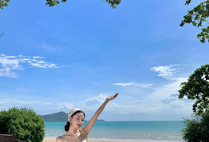 Spaghetti Strap Square Neck Floral Print Bow Accent Open Back Maxi A-Line Dress