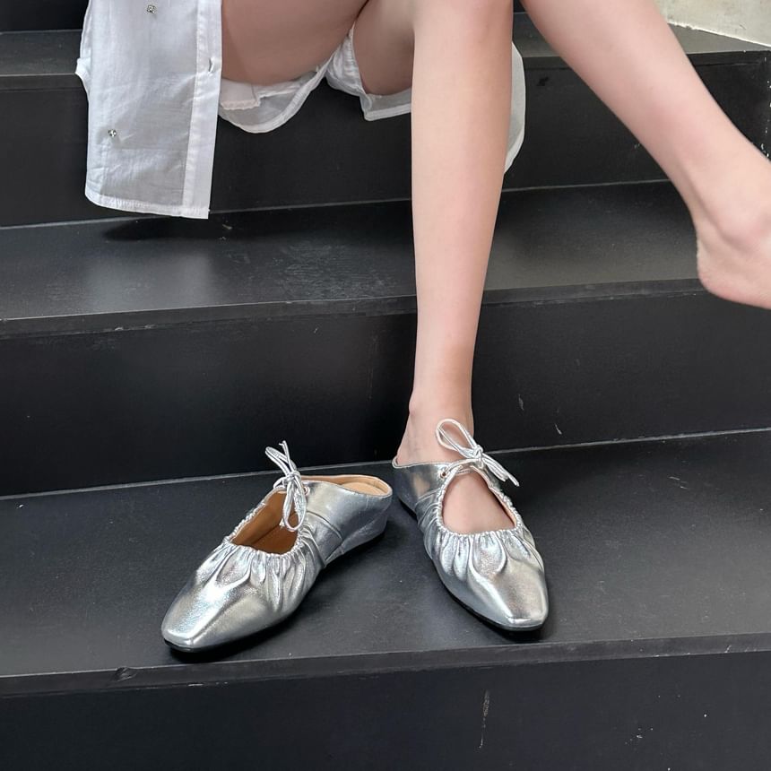 Square Toe Bow Mules