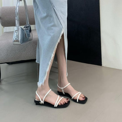 Strappy Butterfly Accent Slingback Sandals