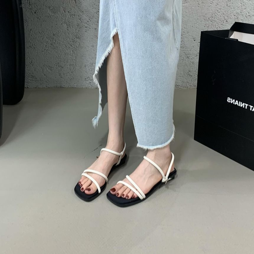 Strappy Butterfly Accent Slingback Sandals