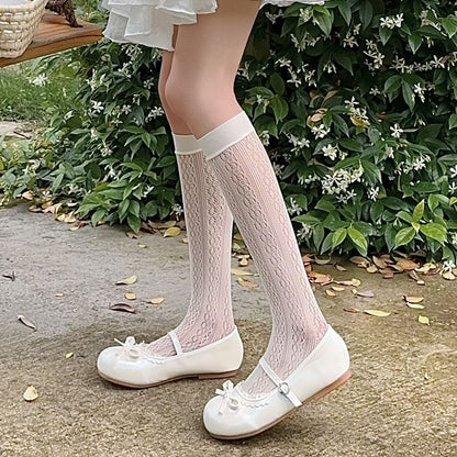 Plain Pointelle Socks