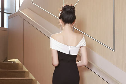 Off-Shoulder Tone Evening Two Gown Trumpet