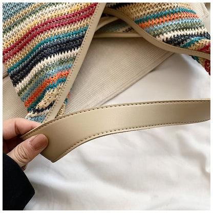 Sac à bandoulière tissé à rayures