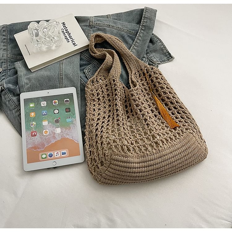 Sac fourre-tout uni au crochet