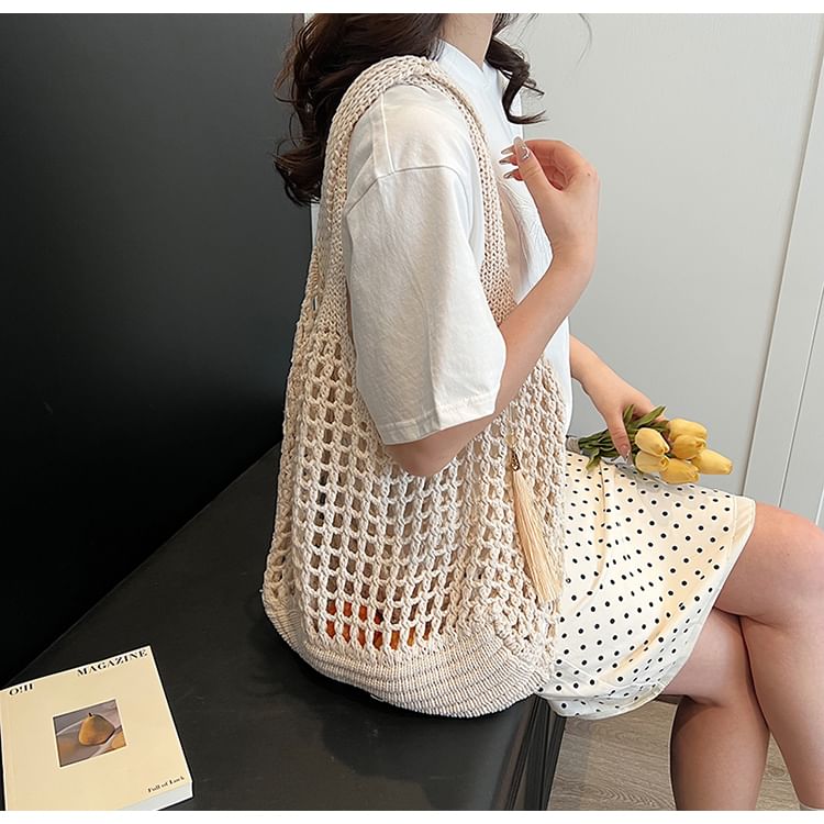 Sac fourre-tout uni au crochet