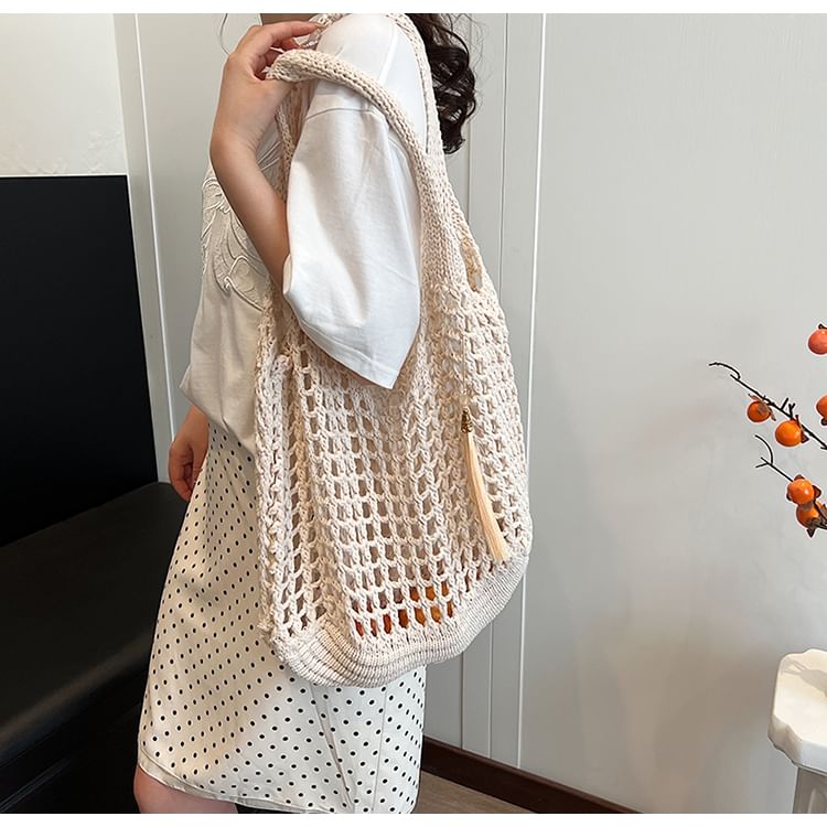 Sac fourre-tout uni au crochet