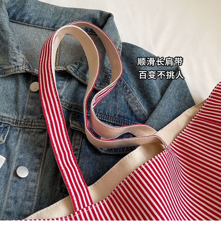 Striped Textile Tote Bag